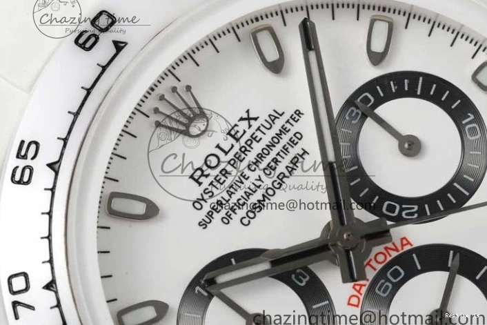 1223 FashionForward Daytona White Ceramic 5GF Best Edition White Black Dial on White Rubber Strap A 2329